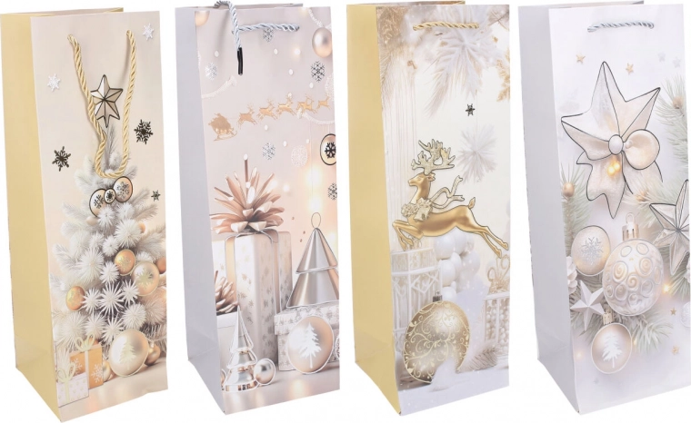 Gift bag for bottle M Christmas 12 × 35 × 9 cm