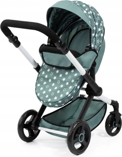Adjustable handle and swiveling front wheels