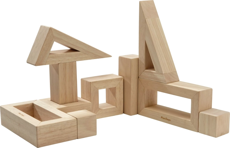 PlanToys tuščiavidurės medinės kaladėlės