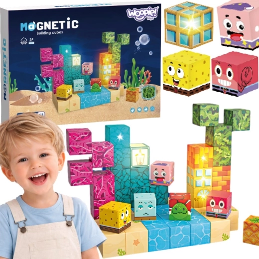 Woopie magnetinės Montessori kaladėlės Vandenynas 54 dalių