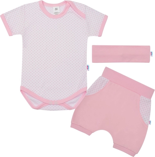 Summer cotton 3-piece set NEW BABY Perfect Summer, light pink, size 92