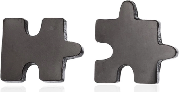 Stainless Steel Puzzle Earrings – Black