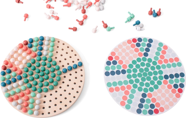 Mosaic with Wooden Pegs