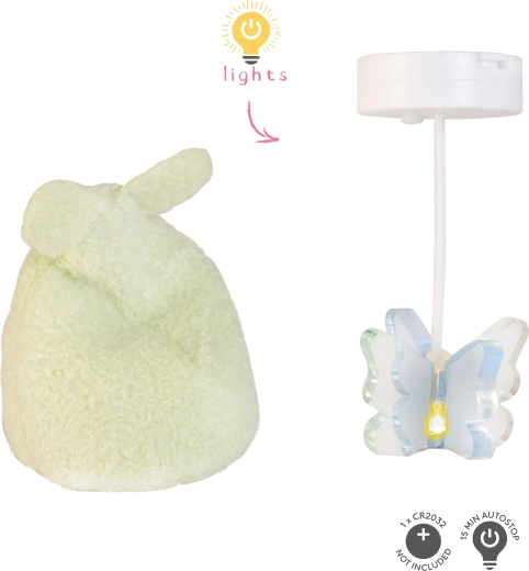 Lundby dollhouse lighting with butterfly lamp and pouf