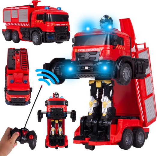 RC transformuojantis ugniagesių robotas