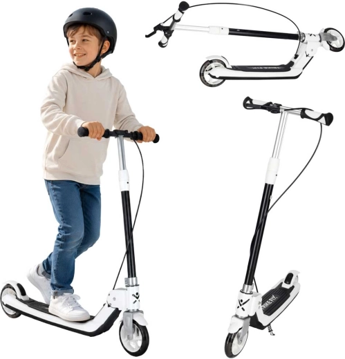 Trike Fix vaikiškas sulankstomas paspirtukas su LED ratukais, juodas