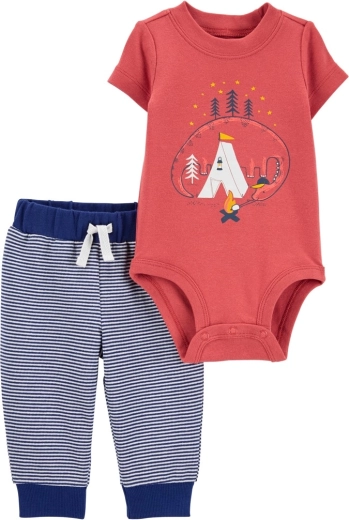 Carter's 2-piece set for boys Dino Stripes (short-sleeve bodysuit + sweatpants) 12 m – NB