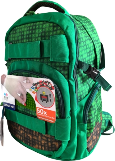 PIXIE CREW student backpack green Mine&Craft 100 pixels