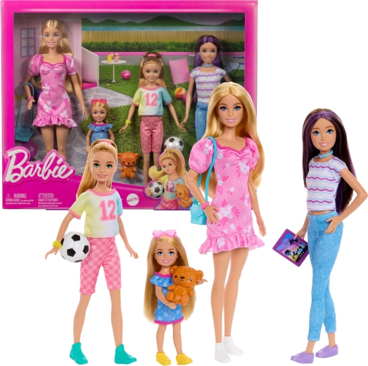 Barbie seserys – 4 lėlių rinkinys su priedais