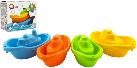 Spalvingi vandens žaislai vaikams – plastikiniai laiveliai