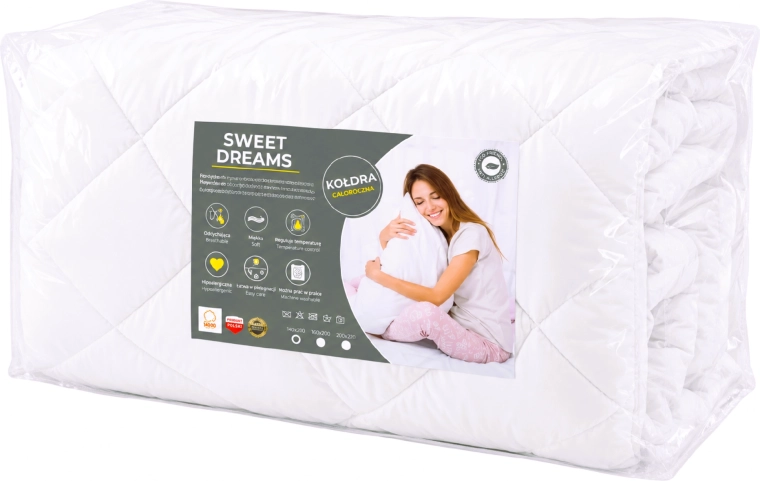 Sweet Dreams All-Season Children's Duvet with Pillow, White - 2 pcs