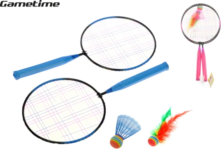 Badmintono rinkinys GAMETIME – 2 raketės ir 2 skraidukai tinklelyje