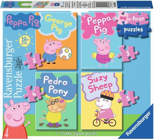Mano pirmosios dėlionės Peppa Pig 4 viename (2–5 detalės) RAVENSBURGER