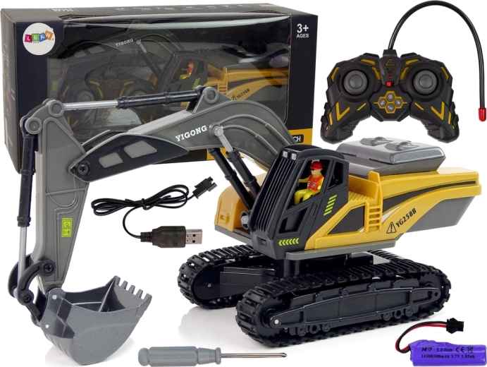 Remote-Controlled Caterpillar Excavator 2.4G Yellow