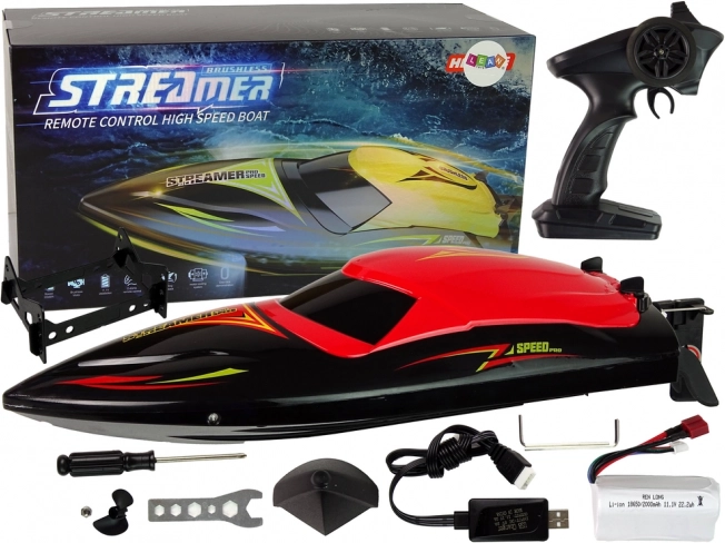 High-Speed RC Boat 2.4 GHz Red 35 km/h