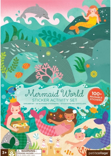 Petit Collage reusable stickers with a scene – Mermaid World
