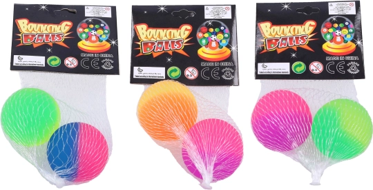 Spalvotos šokinėjančios kamuoliukės 4 cm – pakuotė 2 vnt.