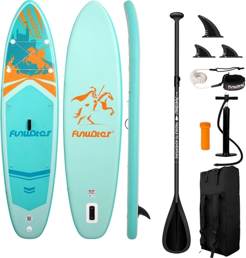 Pripučiama irklentė Funwater 350 × 86 × 15 cm – universalus (all-round) SUP rinkinys (turkio spalvos)