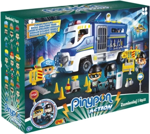PINYPON Action figūrėlių rinkinys su policijos furgonu ir figūrėlėmis