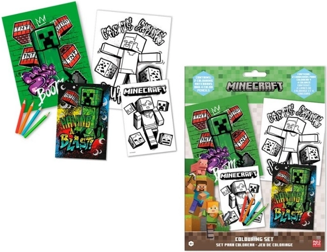 Minecraft coloring set with stickers