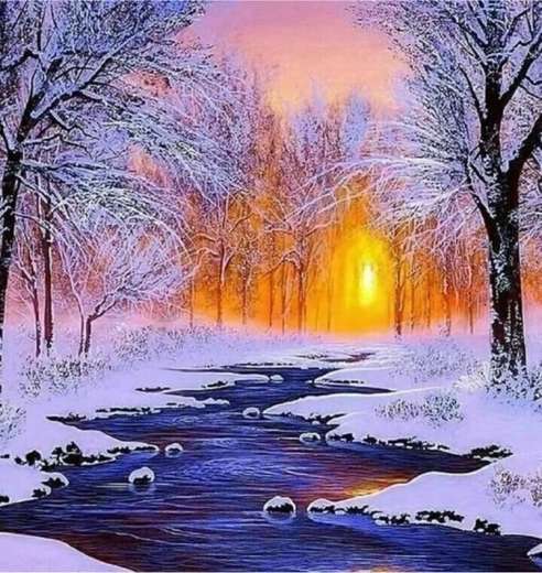 Norimpex deimantinė mozaika Žiemą tekantis upelis 30 × 40 cm