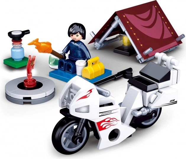 Sluban Town motociklininkas stovykloje konstruktorius