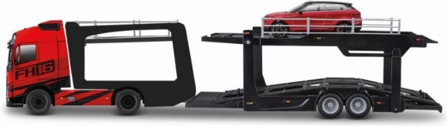 Bburago Street Fire truck with trailer Volvo FH16 and Land Rover LRX Concept 1:43