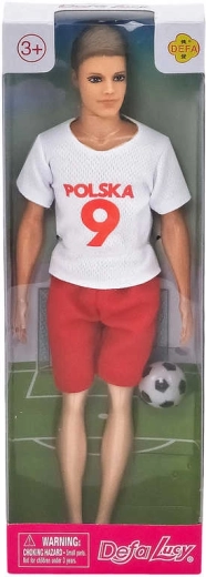 Defa Lucy lėlė futbolininkė su Lenkijos marškinėliais ir kamuoliu 30 cm – 1 vnt.