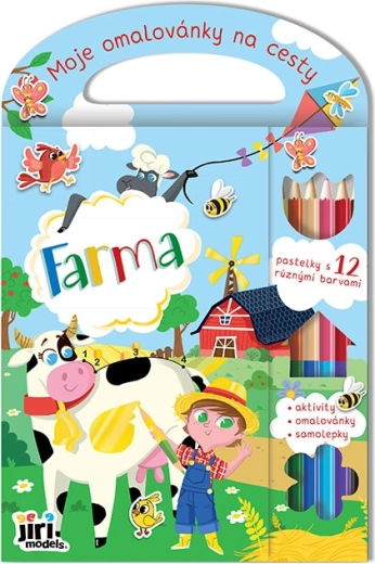 Travel Coloring Book – Farm, 96 pages, stickers and 6 colored pencils