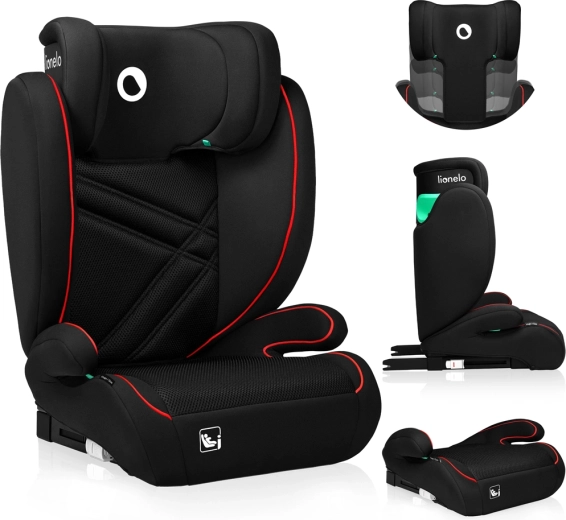 Lionelo Hugo i-Size vaikiška automobilinė kėdutė 100–150 cm Sporty Black Red