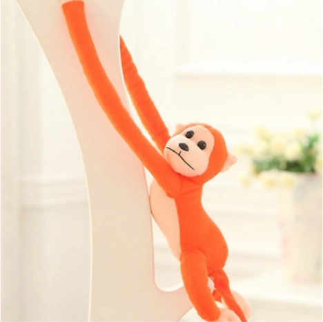 Pliušinė beždžionėlė su garsu, oranžinė, 80 cm