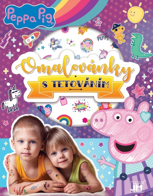 Spalvinimo knygelė ir tatuiruotės „Kiaulytė Pepa“