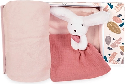 Gift Set Happy Bunny: Blanket and Pink Cuddle Toy