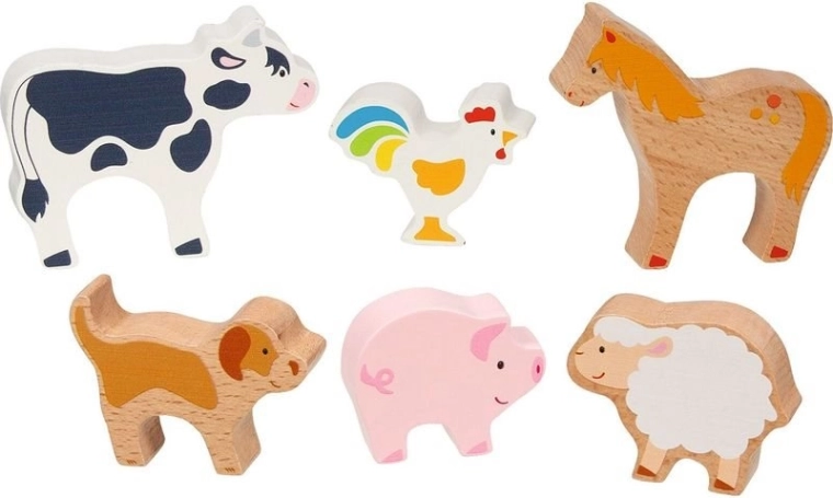Goki wooden farm animals – set of 6 pcs