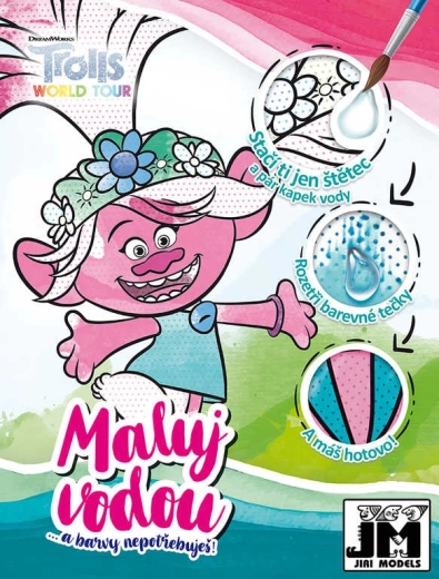 Jiri Models Paint with Water Trolls 2 coloring book - 1 piece