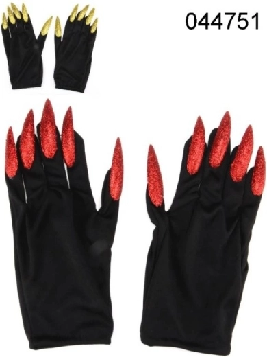 Rappa carnival devil/witch gloves with claws 23 cm - 1 piece