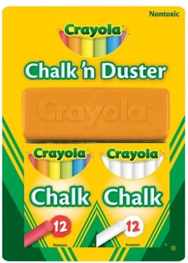 Crayola balta ir spalvota kreida su trintuku