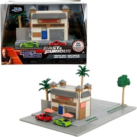 Jada Fast & Furious diorama Toretto’s Market and Café rinkinys – 2 nano automobiliukai