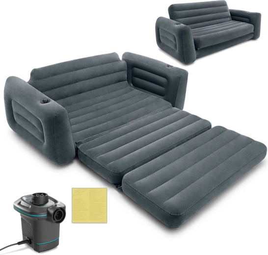 Intex 2-in-1 Inflatable Convertible Sofa with Electric Pump