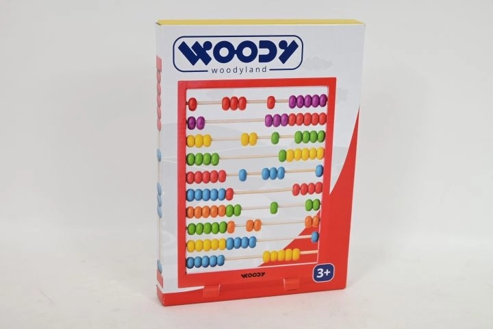 WOODYLAND Medinis skaičiuotuvas su raudonu rėmu