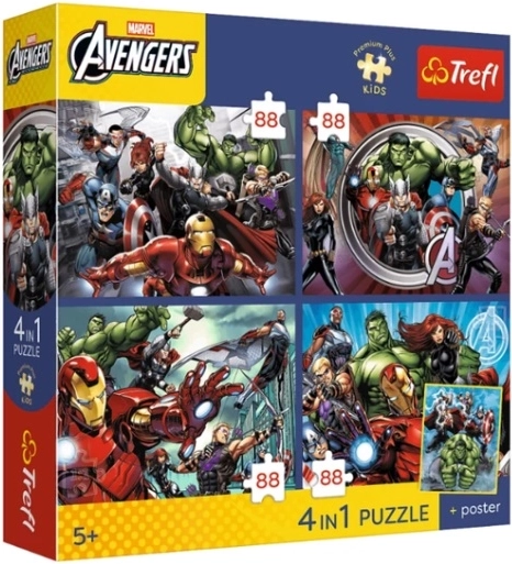 Premium Plus Kids Puzzle Avengers: Heroes Are Among Us (4×88 pieces)