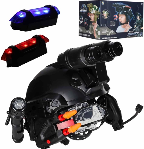 Children's tactical helmet with interactive accessories
