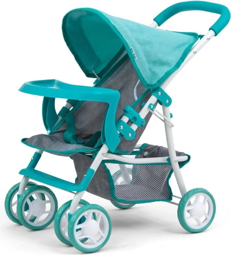 Milly Mally Kate Doll Stroller, turquoise-gray