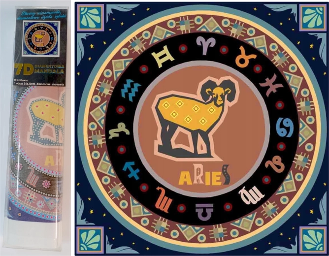 NORIMPEX 7D deimantinė tapyba Zodiako ženklas Avinas 30x30 cm