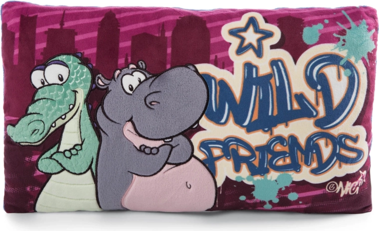 NICI crocodile and hippo pillow, green