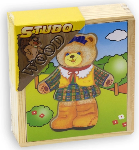 Babu Wooden Wardrobe with Bear Lady – Dress-up Toy for Children