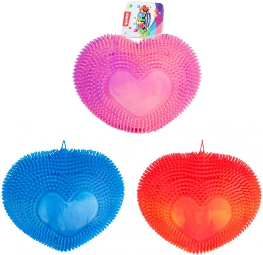 Squeezable Heart Puffer – anti-stress rainbow toy made of soft silicone 18 cm