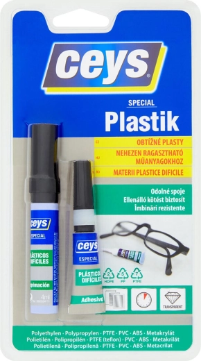 Klijai sunkiai klijuojamiems plastikams 3 g + 2 ml / 4 ml CEYS