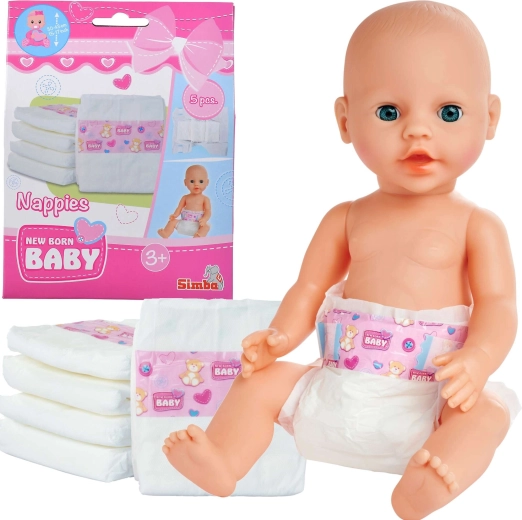 Simba New Born Baby Doll Diapers - 5 pcs