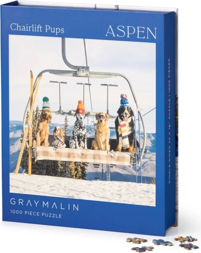 Dėlionė „Šunys Aspene“ 1000 detalių – GRAY MALIN